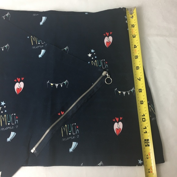 Zara Trafaluc Asymmetrical Mini Valentine’s Skirt Blue/Small - Picture 10 of 12